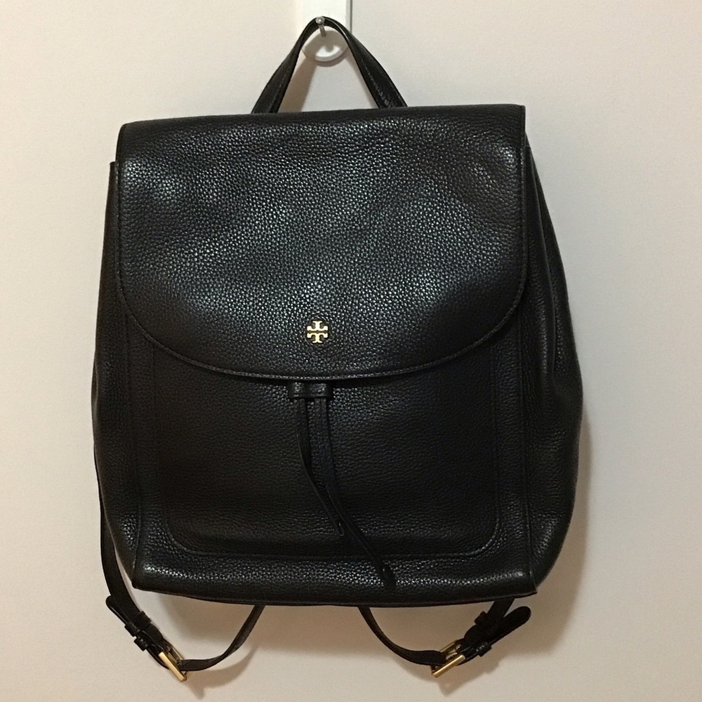 Tory Burch Pebbled Black Backpack